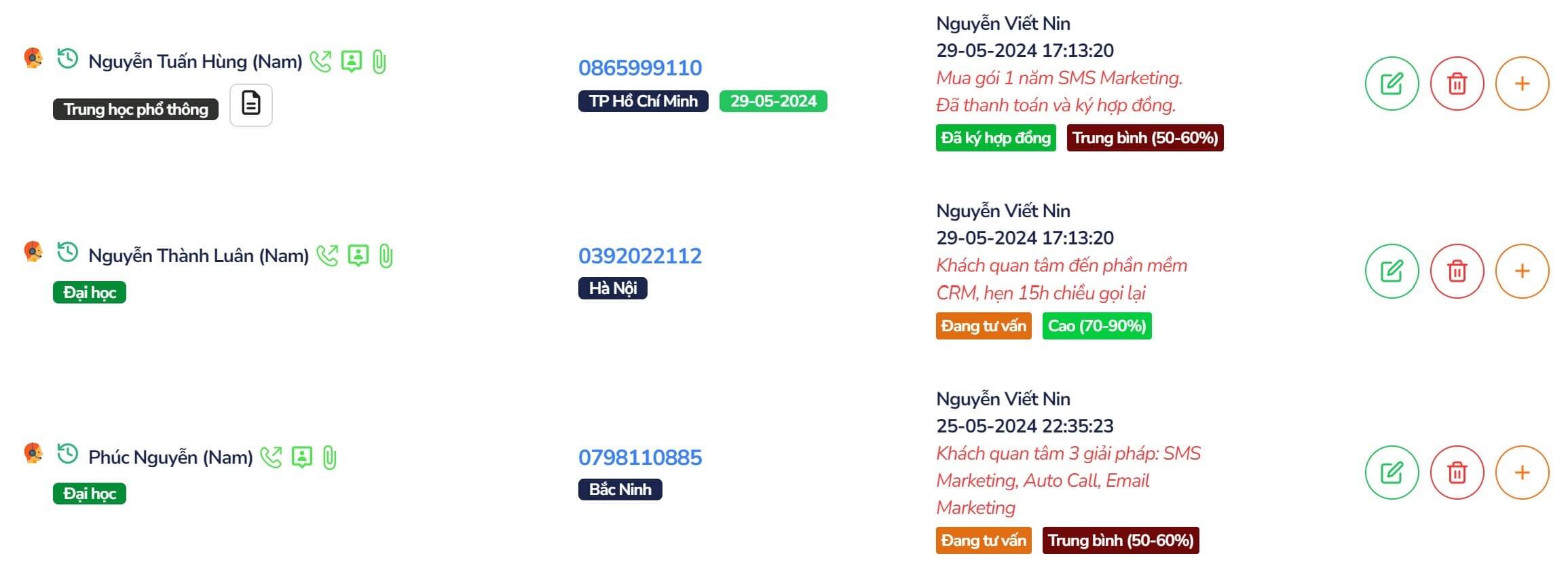 Phần mềm quản lý quan hệ khách hàng HUB CRM