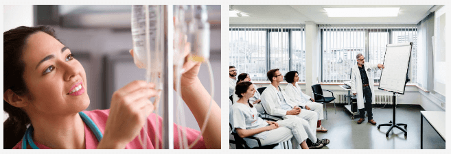 Điều dưỡng viên thay băng chuyền