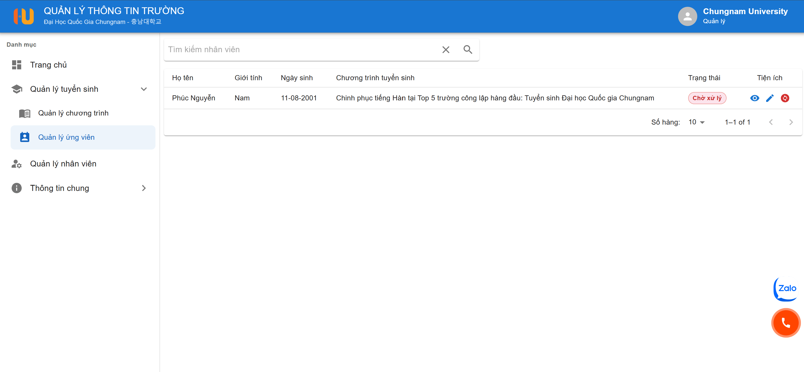 Quản lý ứng viên